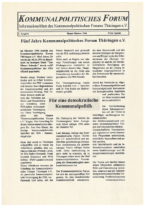 30 Jahre Thüringengestalter: Artikel zu 5 Jahre KoPoFor